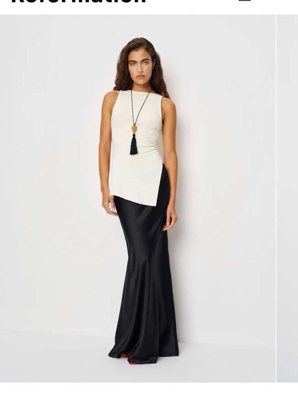 Reformation Walker Cream Sleeveless Knit Top